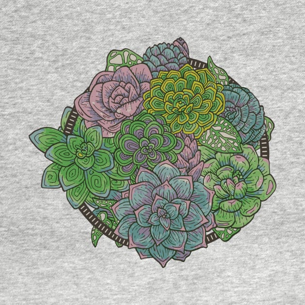 Let it Grow, Succulent Illustration by bblane